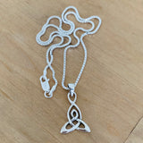 Sterling Silver Triquetra Necklace, Silver Necklace, Knot Necklace, Celtic Necklace