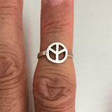 Sterling Silver Adjustable Peace Toe Ring, Boho Ring, Silver Ring, Peace Ring