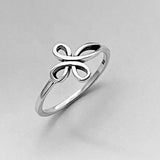 Sterling Silver Intertwined Cross Ring, Silver Ring, Religious Ring