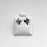 Sterling Silver Cactus and Flower Earrings, Silver Earrings, Stud Earring, Dainty Earring