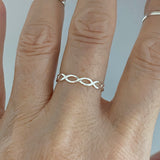 Sterling Silver Thin Braided Ring, Dainty Ring, Silver Ring, Braid Ring, Boho Ring