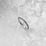 Sterling Silver Bali Small Bead Ring, Silver Ring, Boho Ring, Stackable Ring