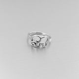 Sterling Sterling Silhouette Elephant Ring, Silver Ring, Boho Ring, Luck Ring