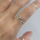 Sterling Silver Flying Sparrows Ring, Bird Ring, Spirit Bird Ring, Silver Ring, Religious Ring