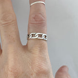 Sterling Silver Unisex Chain Link Ring, Silver Ring, Silver Band, Stackable Ring