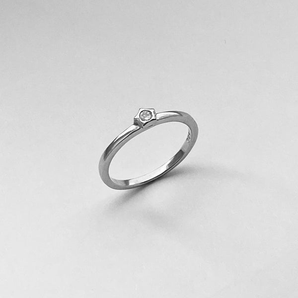Sterling Silver Simple Little Star CZ Ring, Silver Ring, Star Ring, Da ...