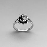 Sterling Silver Yin and Yang Ring, Yoga Ring, Boho Ring, Silver Ring