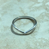 Sterling Silver Plain V Shape Ring, Silver Ring, Chevron Ring, Stackable Ring