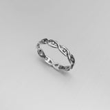 Sterling Silver Weave and Dots Ring, Silver Ring, Weave Ring