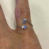 Sterling Silver Toe Ring With Blue Sapphire CZ, Silver Ring, Rings