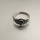Sterling Silver Abalone Teardrop Stone Ring, Silver Ring, Rings