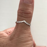Sterling Silver Chevron CZ Ring, Silver Ring, V Shape Ring