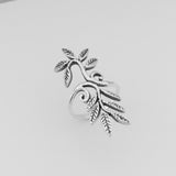 Sterling Silver Swirly Leaves Statement Ring