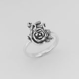 Sterling Silver Rose Ring with Branches and Leaves, Silver Ring, Rings