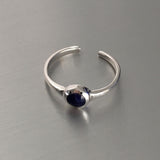 Sterling Silver Toe Ring with Synthetic Sodalite, Stone Ring, Silver Ring