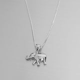 Sterling Silver Small Elephant Necklace, Silver Necklace, Animal Necklace, Lucky Elephant Necklace