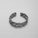 Sterling Silver Interwoven Rope Toe Ring, Silver Rings, Woven Ring