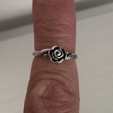 Sterling Silver Adjustable Rose Toe Ring, Boho Ring, Silver Ring, Flower Ring, Rose Ring