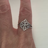 Sterling Silver Celtic Quadruple Knot Ring, Boho Ring, Celtic Ring, Silver Ring