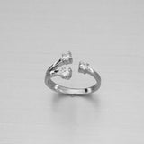 Sterling Silver Toe Ring With Clear CZ