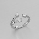 Sterling Silver Toe Ring With Clear CZ