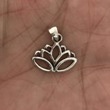 Sterling Silver Lotus Flower Pendant, Yoga Jewelry