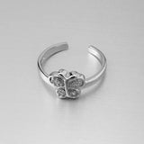 Sterling Silver CZ Butterfly Toe Ring, CZ Ring, Silver Ring, Spirit Ring