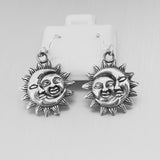 Sterling Silver Sun and Moon Earring, Silver Earring, Sun earring, Boho Earring