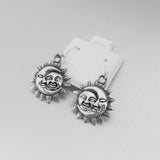 Sterling Silver Sun and Moon Earring, Silver Earring, Sun earring, Boho Earring