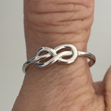 Sterling Silver Infinity Knot Ring, Silver Ring, Infinity Ring, Promise Ring
