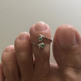 Sterling Silver Toe Ring With Emerald CZ, Minimalist Rings