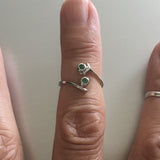 Sterling Silver Toe Ring With Emerald CZ, Silver Ring, Rings