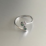 Sterling Silver Toe Ring With Emerald CZ, Silver Ring, Rings