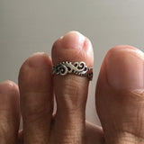 Sterling Silver Swirl Toe Ring, Adjustable Ring, Silver Ring, Rings