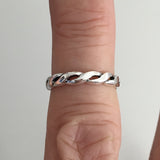 Sterling Silver Twist Braid Toe Ring, Silver Rings