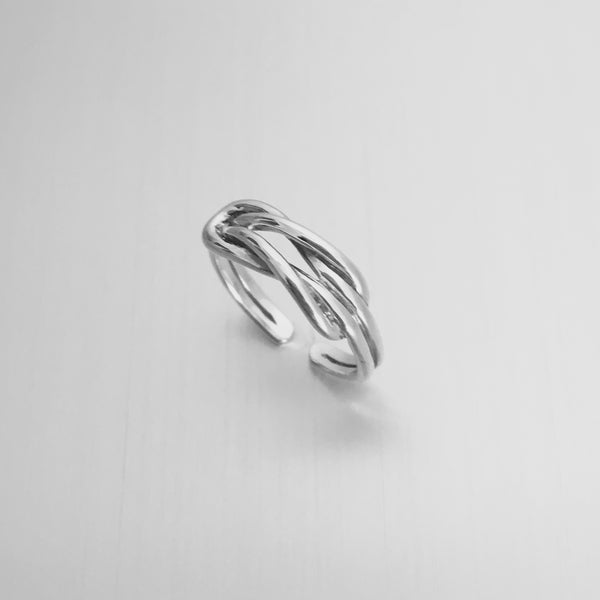 Sterling Silver Adjustable Knot Toe Ring, Boho Ring, Silver Ring, Love Knot Ring