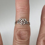 Sterling Silver Celtic Heart Toe Ring, Silver Ring, Heart Ring, Celtic Ring