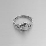 Sterling Silver Claddagh Celtic Ring, Loyalty Ring, Silver Ring, Boho Ring, Friendship Ring