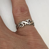 Sterling Silver Swirl Toe Ring, Adjustable Ring, Silver Ring, Rings