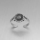 Sterling Silver Sunflower Toe Ring, Flower Ring, Silver Ring