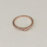 Rose Gold Plated Sterling Silver CZ Infinity Ring, CZ Ring, Love Ring, Promise Ring