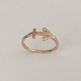 Rose Gold Plated Sterling Silver Anchor Ring, Nautical Ring, Silver Rings