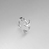 Sterling Silver Anchor Toe Ring, Silver Rings, Boat Ring, Cross Ring