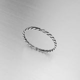 Sterling Silver Stackable Twist Ring, Silver Ring, Braid Ring, Twisted Ring