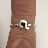 Sterling Silver Adjustable Musical Note Toe Ring, Boho Ring, Silver Ring, Music Ring