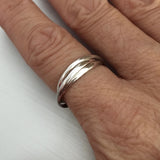 Sterling Silver 3 Connected Band Ring, Silver Rings, Silver Bands