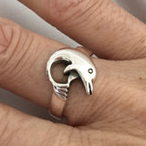 Sterling Silver Dolphin Ring, Silver Ring, Ocean Ring, Boho Ring
