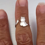 Sterling Silver Kitty Cat Ring, Kitty Ring, Animal Ring, Pet Ring
