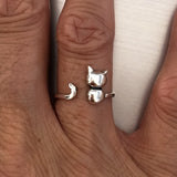 Sterling Silver Cat Ring, Kitty Cat Ring, Animal Ring, Silver Ring, Kitty Ring