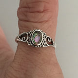 Sterling Silver Abalone Ring with Swirl, Silver Ring, Rings